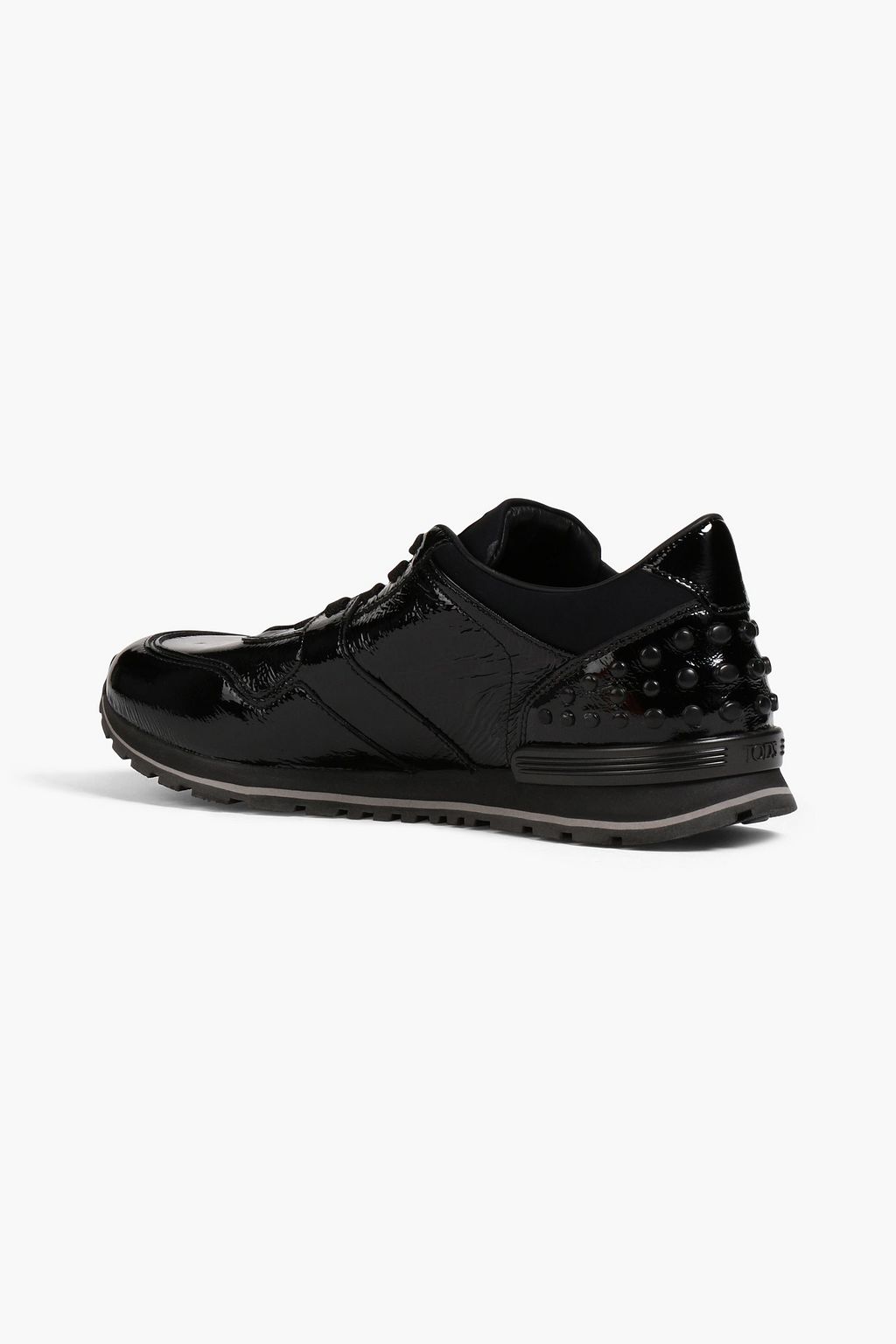TOD'S Patent-leather and neoprene sneakers