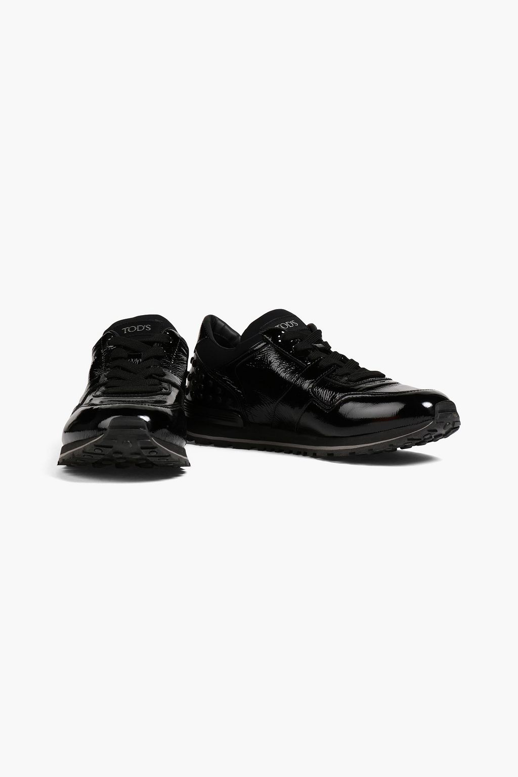 TOD'S Patent-leather and neoprene sneakers