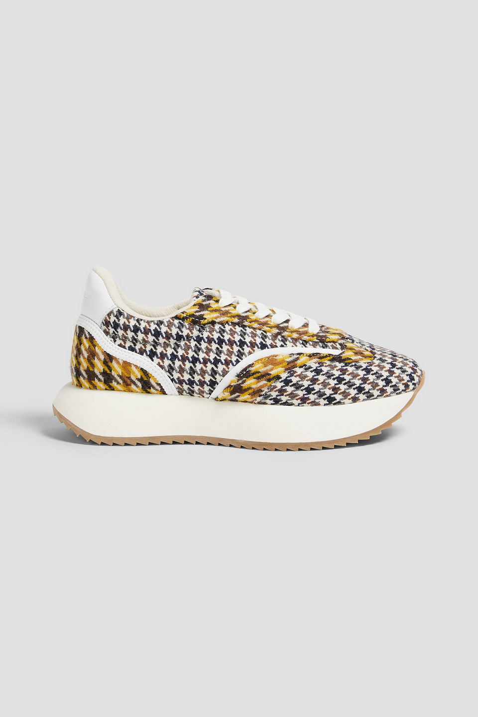 Good News Kook Houndstooth Tweed Trainers In Brown