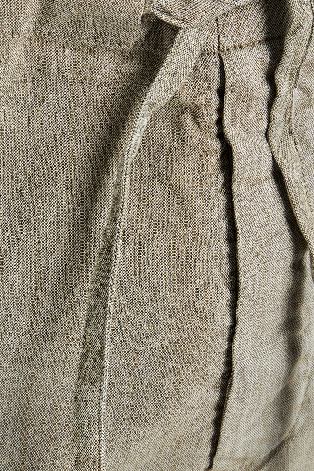 JAMES PERSE Slub cotton and linen-blend canvas drawstring pants