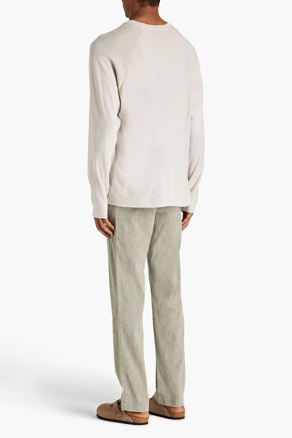 JAMES PERSE Slub cotton and linen-blend canvas drawstring pants