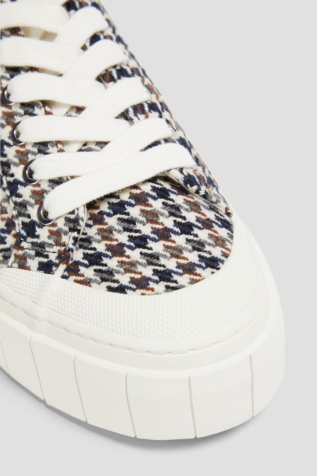GOOD NEWS Opal houndstooth tweed platform sneakers