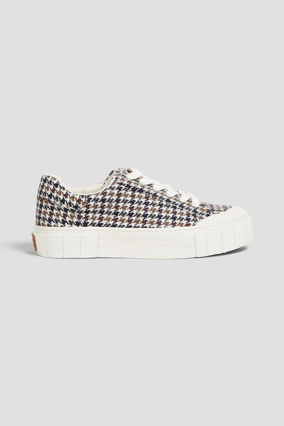 Good News Opal Houndstooth Tweed Platform Sneakers In Brown