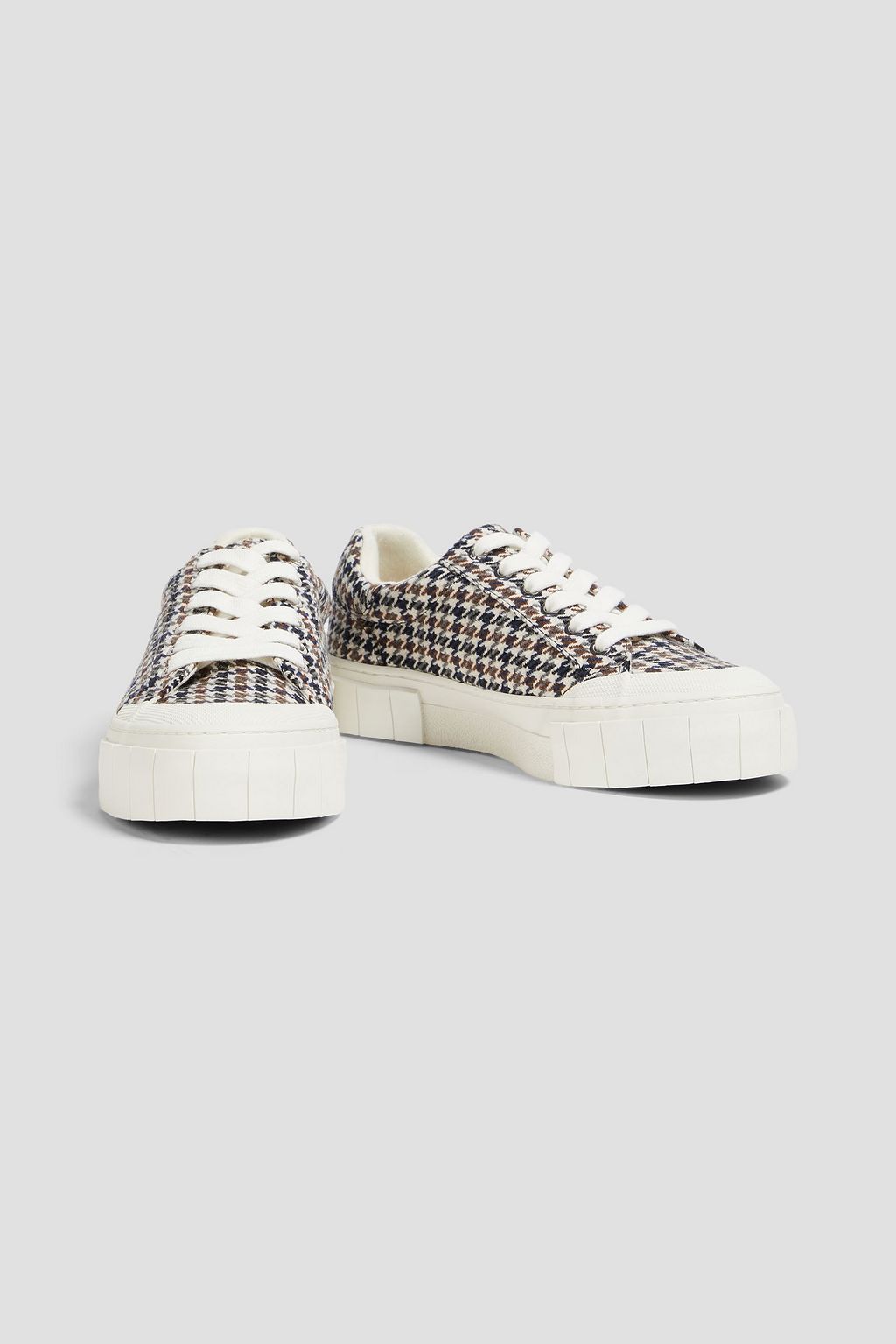 GOOD NEWS Opal houndstooth tweed platform sneakers