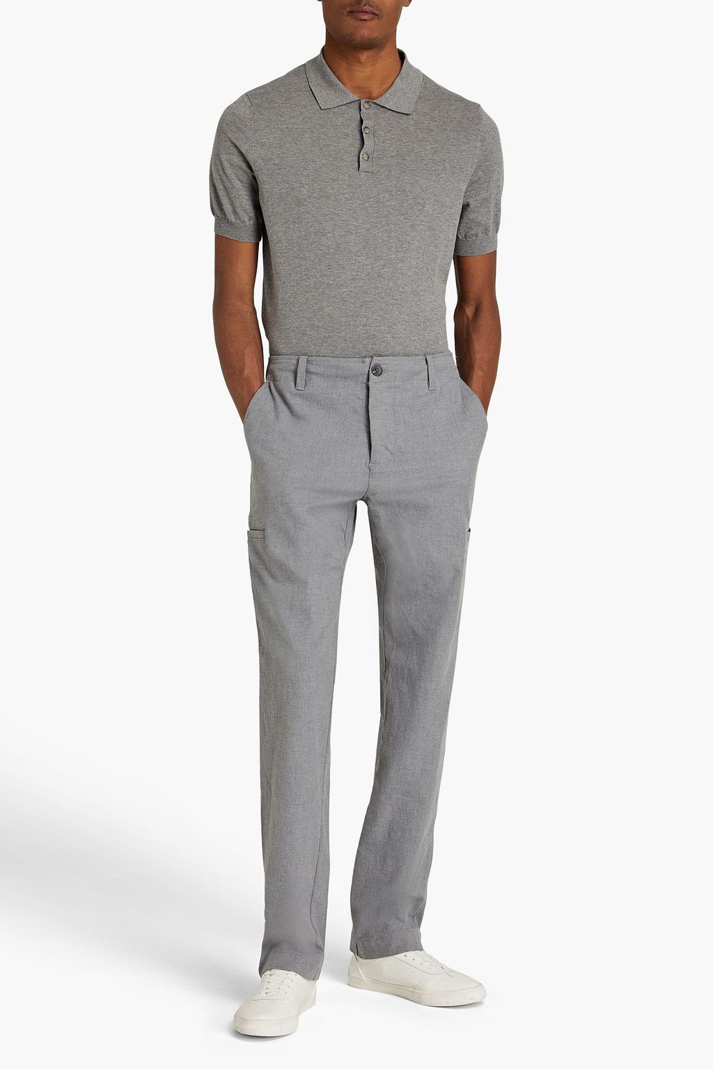 JAMES PERSE Mélange stretch-cotton flannel cargo pants