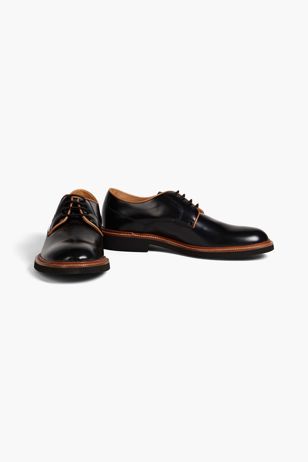 TOD'S Glossed-leather derby shoes