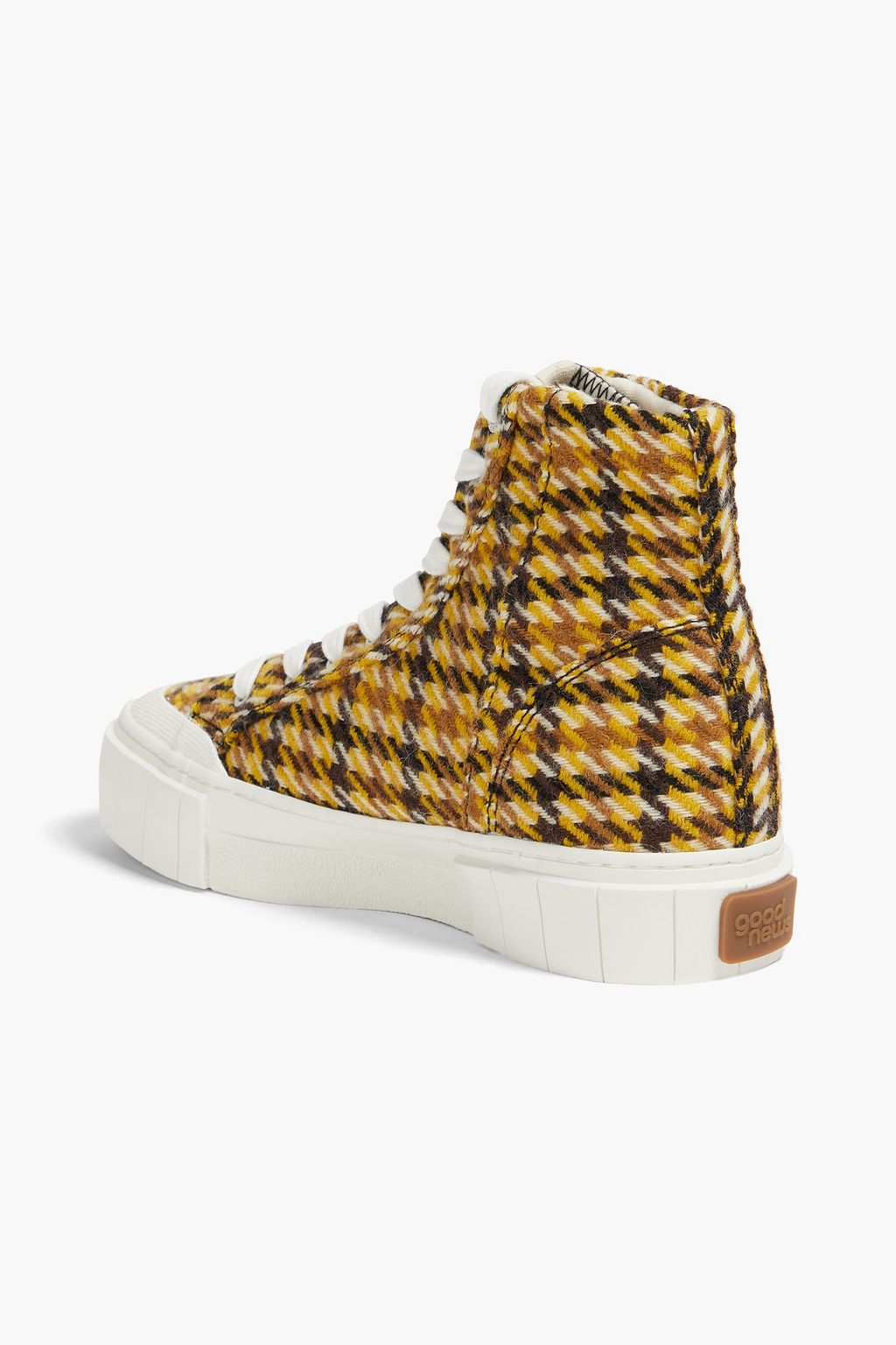 GOOD NEWS Juice houndstooth tweed platform high-top sneakers