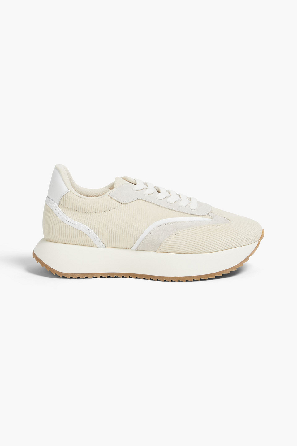 Good News Kook Suede-trimmed Corduroy Trainers In Cream