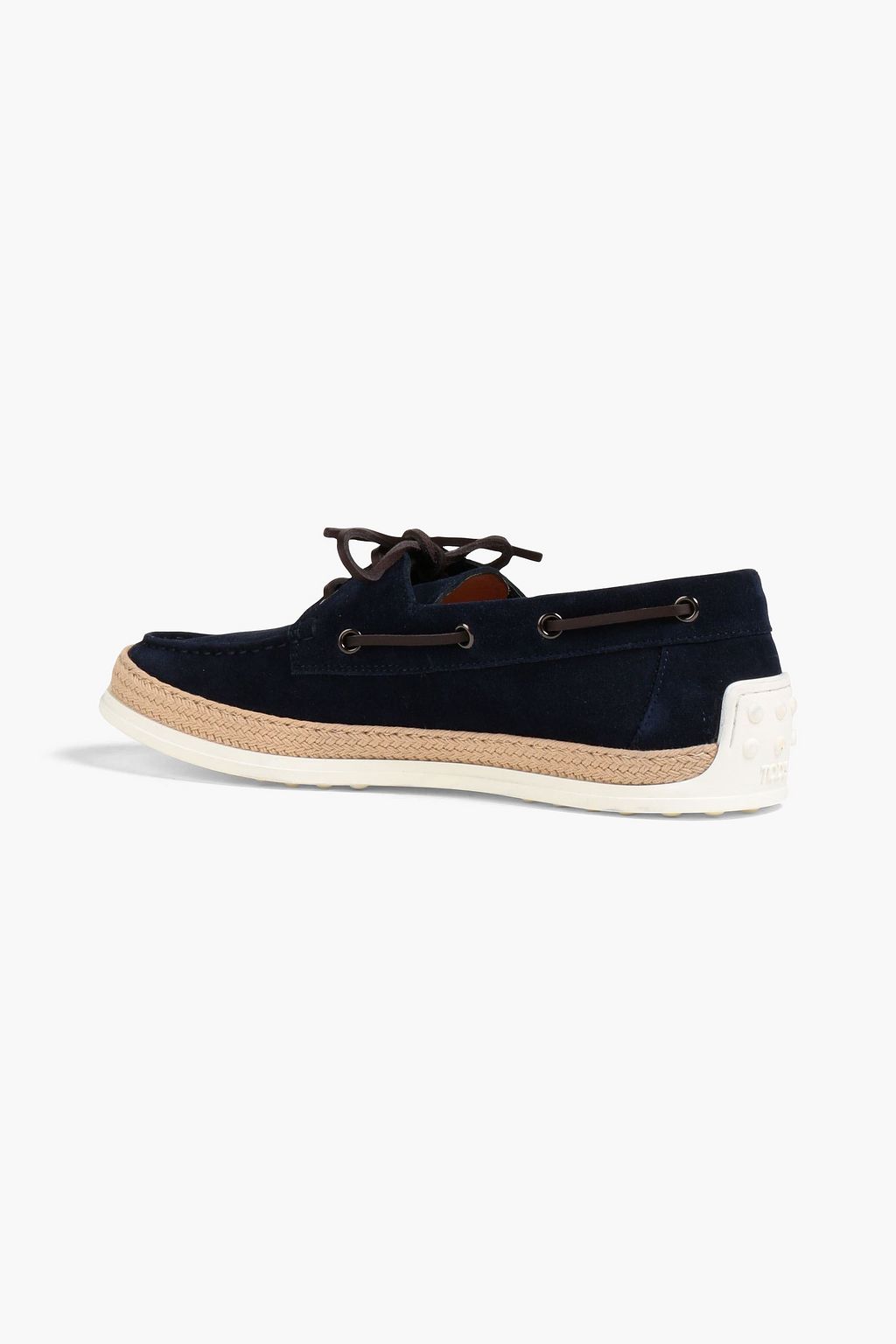 TOD'S Jutetrimmed suede boat shoes THE