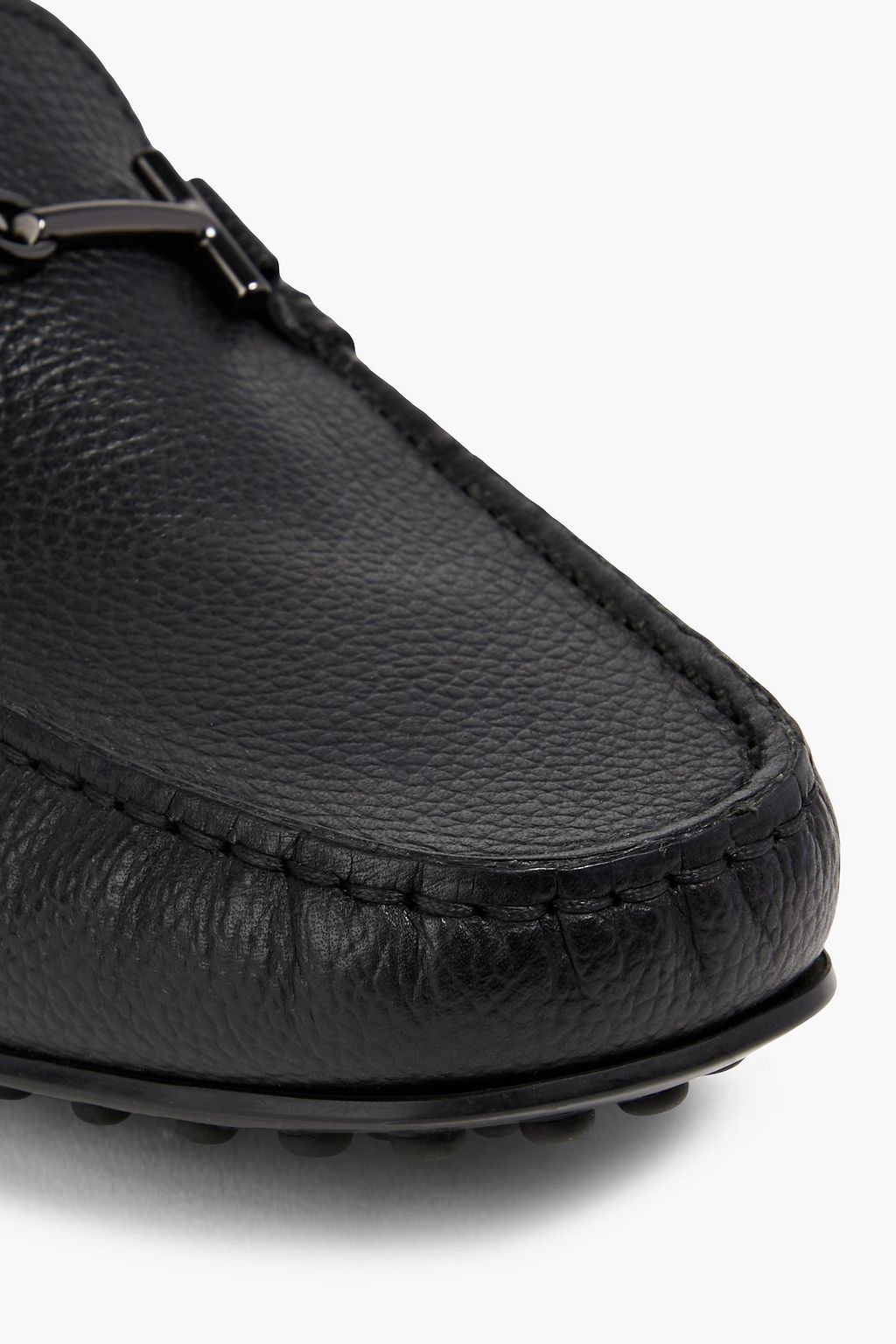 TOD'S Laccetto leather-trimmed suede driving shoes