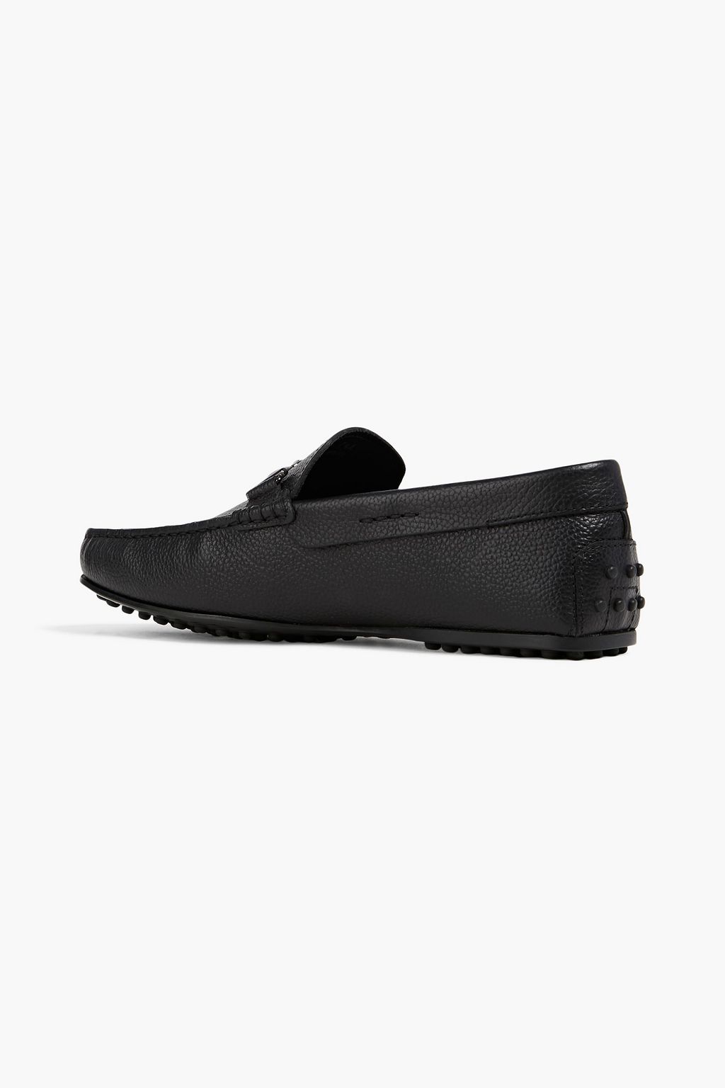 TOD'S Laccetto leather-trimmed suede driving shoes