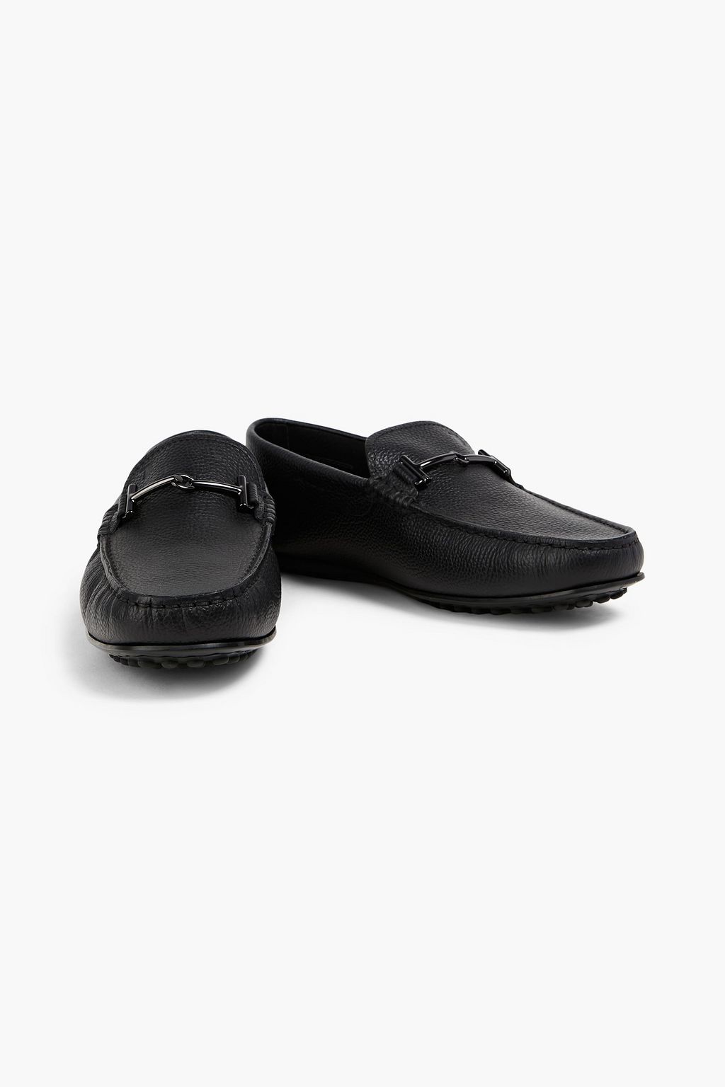 TOD'S Laccetto leather-trimmed suede driving shoes