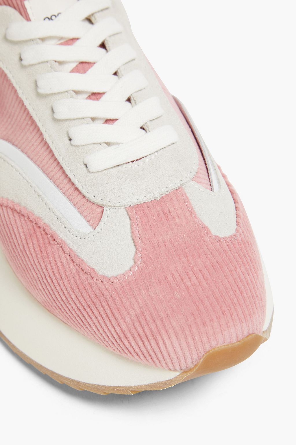 GOOD NEWS Kook suede-trimmed corduroy sneakers