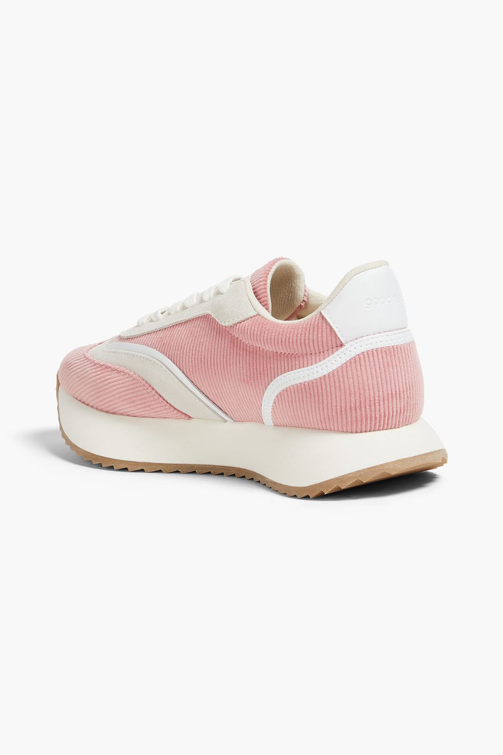 GOOD NEWS Kook suede-trimmed corduroy sneakers