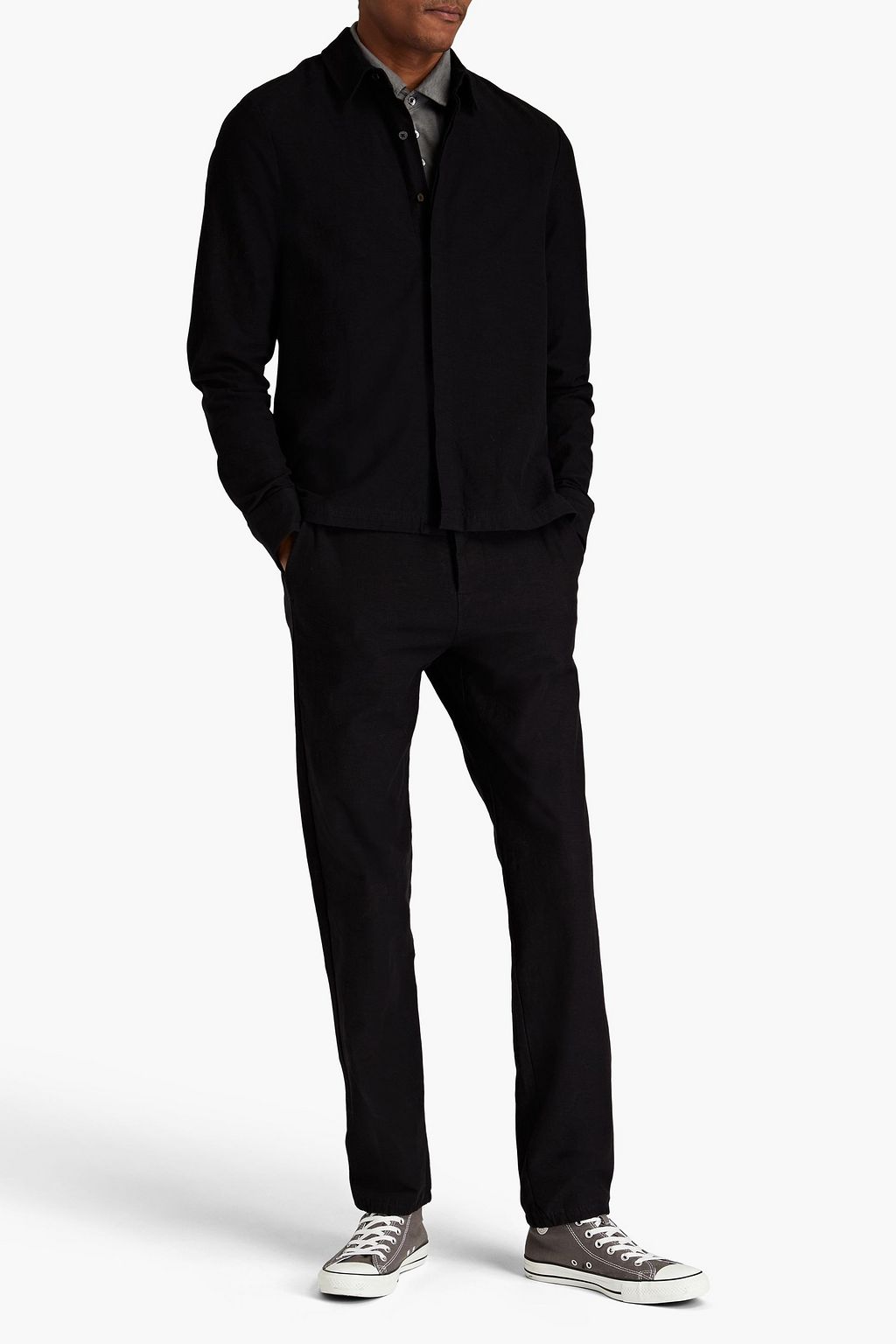 JAMES PERSE Stretch-cotton jersey shirt