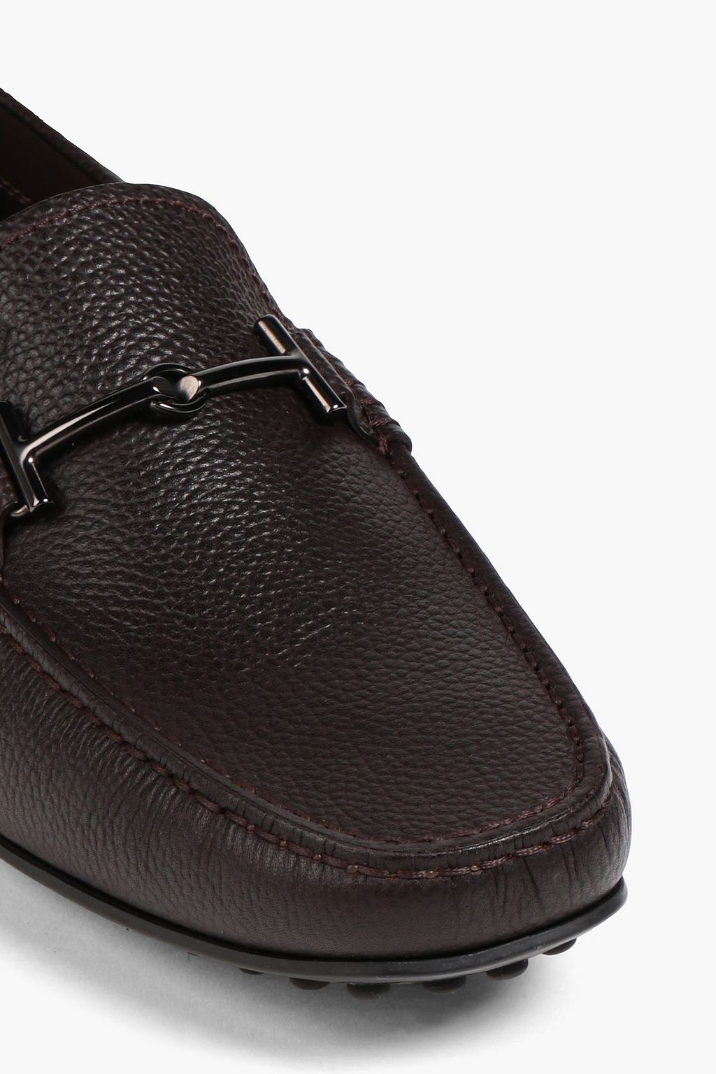 TOD'S Laccetto leather-trimmed suede driving shoes