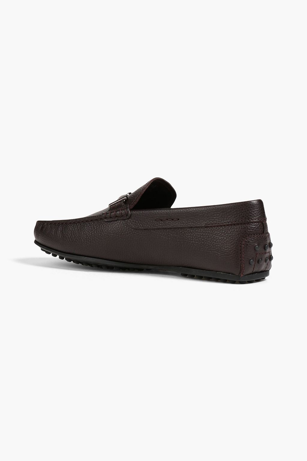 TOD'S Laccetto leather-trimmed suede driving shoes