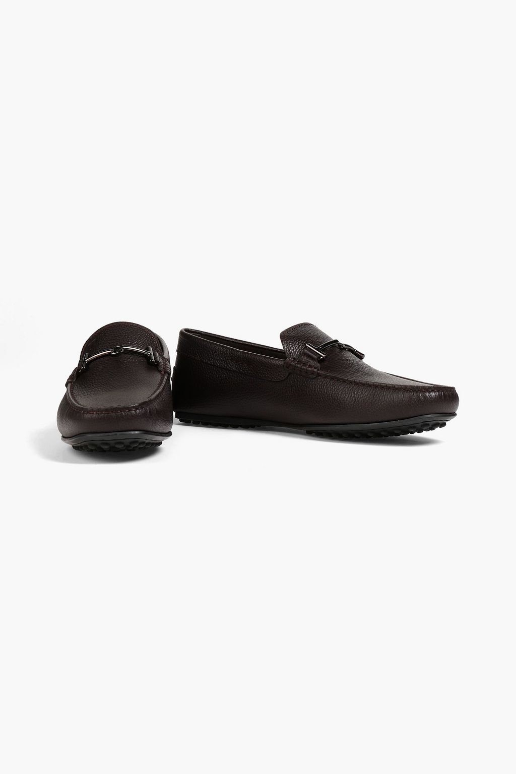 TOD'S Laccetto leather-trimmed suede driving shoes