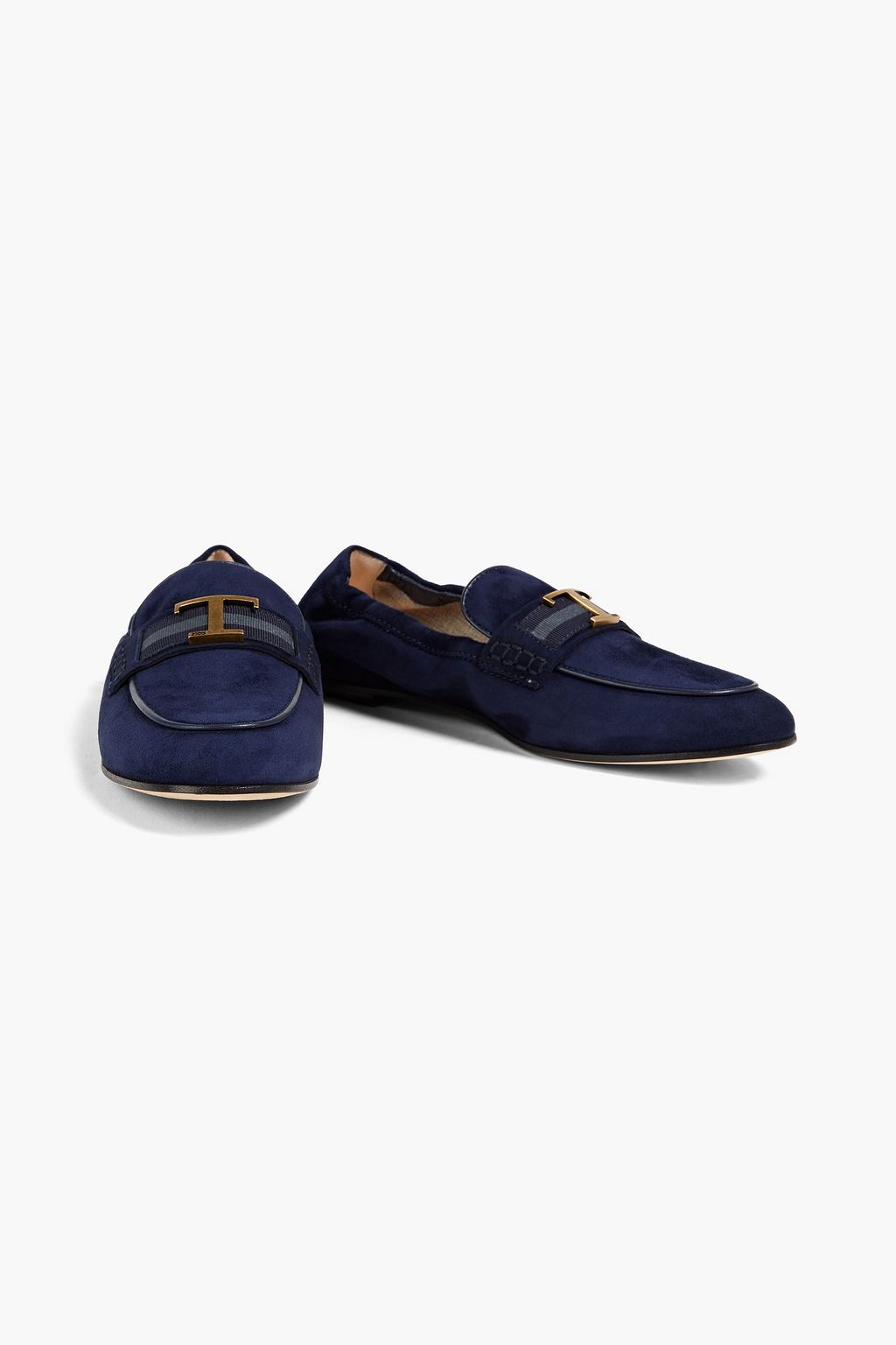 TOD'S T Timeless embellished suede loafers