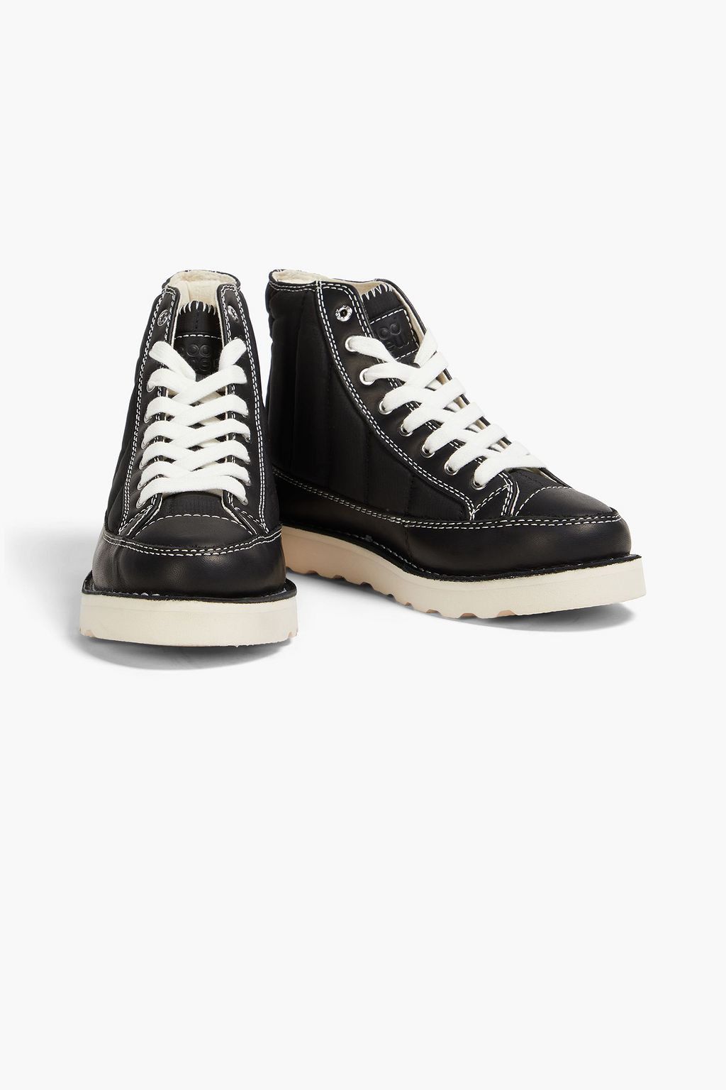 GOOD NEWS Roopa quilted ripstop and leather ankle boots