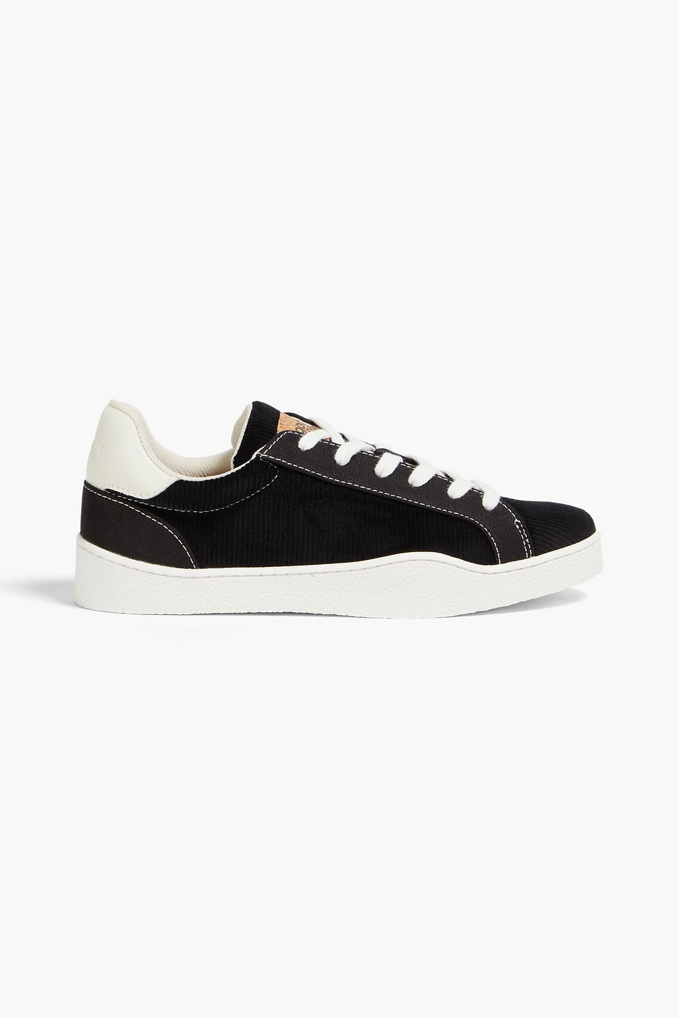 Good News Venus Faux Leather-trimmed Corduroy Trainers In Black