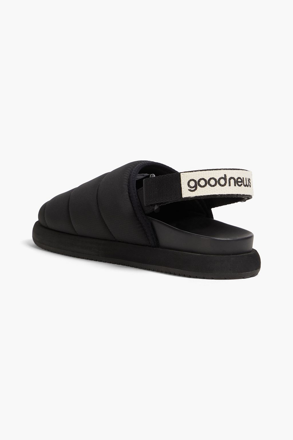 GOOD NEWS Namer quilted shell slingback mules