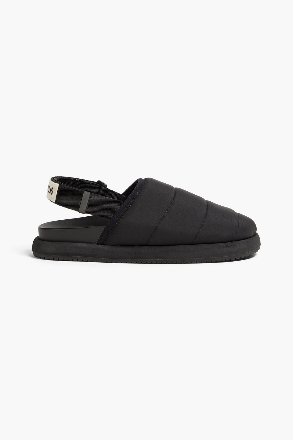 Good News Namer quilted shell slingback mules