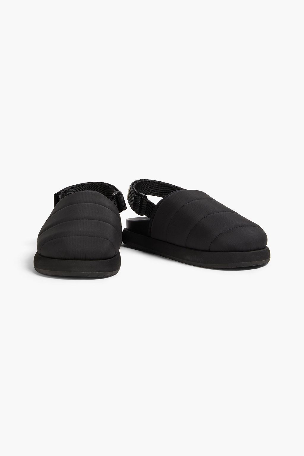 GOOD NEWS Namer quilted shell slingback mules