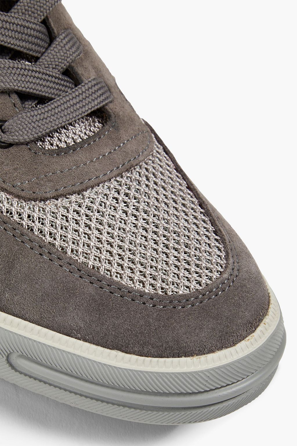 TOD'S Suede, leather and mesh high-top sneakers