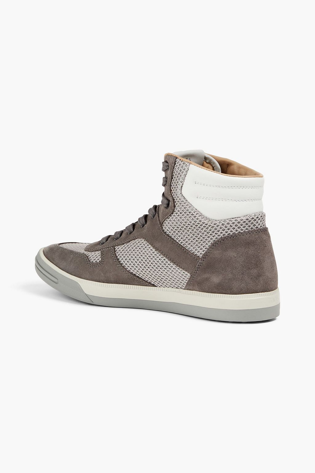 TOD'S Suede, leather and mesh high-top sneakers