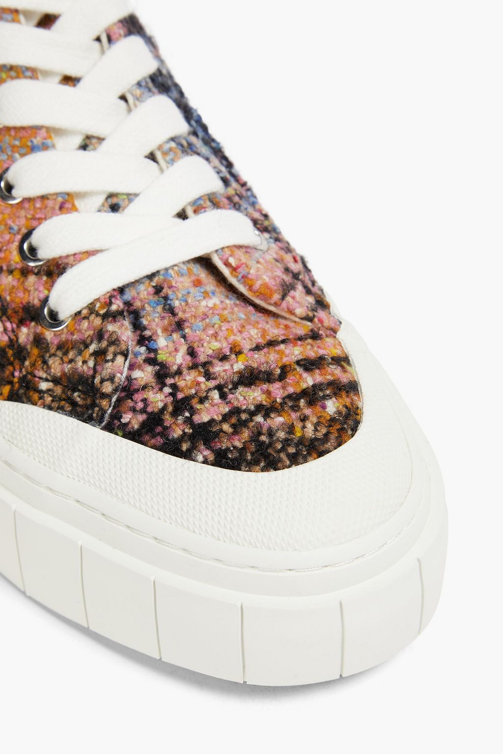 GOOD NEWS Juice checked tweed high-top sneakers