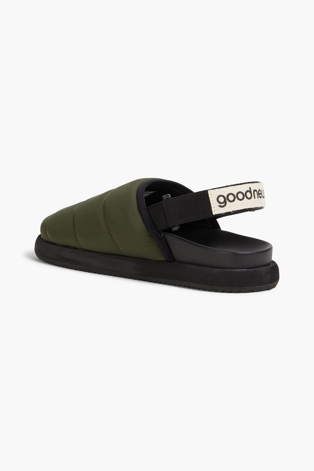GOOD NEWS Namer quilted ripstop slingback slippers