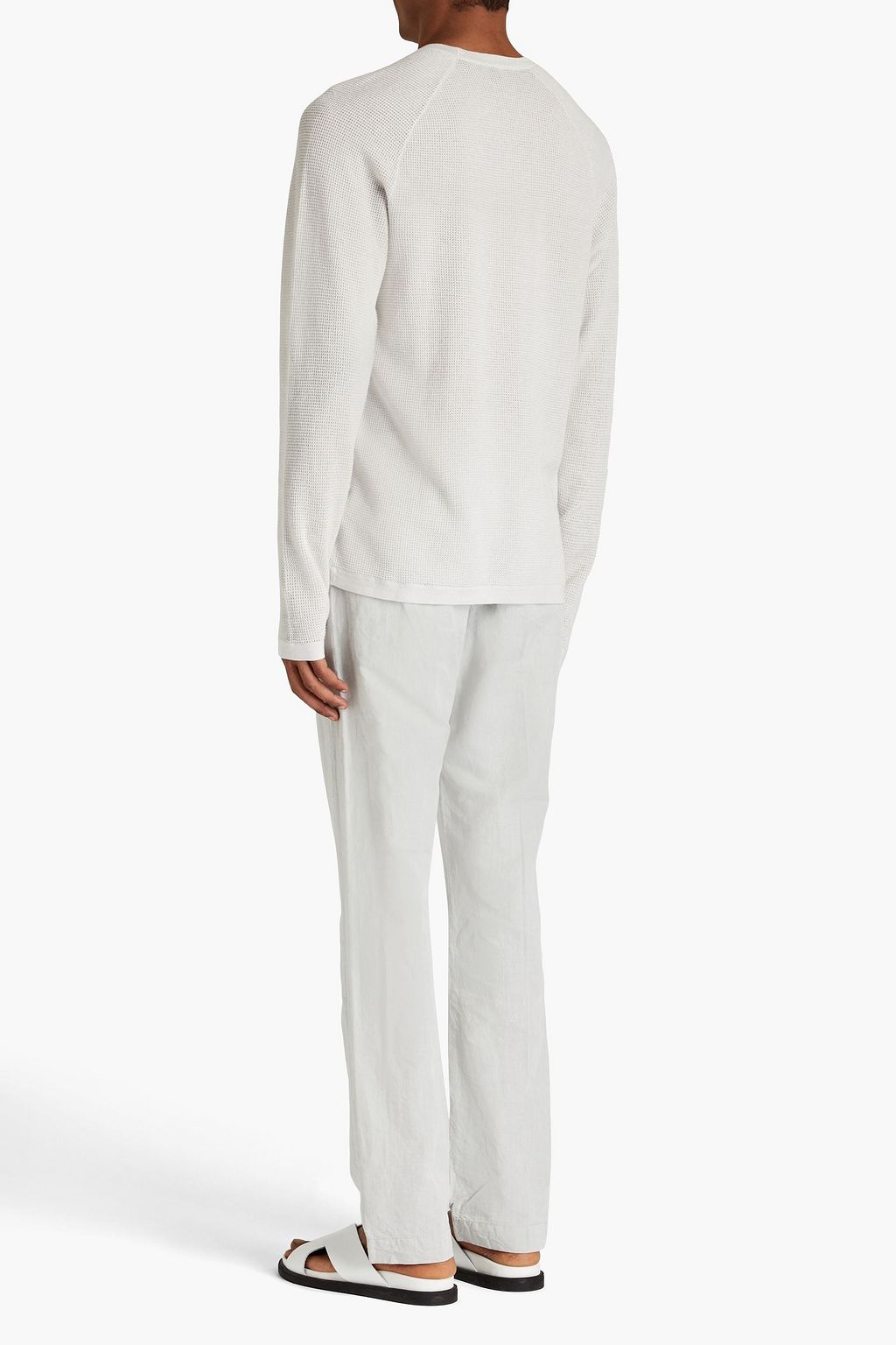 JAMES PERSE Waffle-knit cotton, cashmere and wool-blend sweater