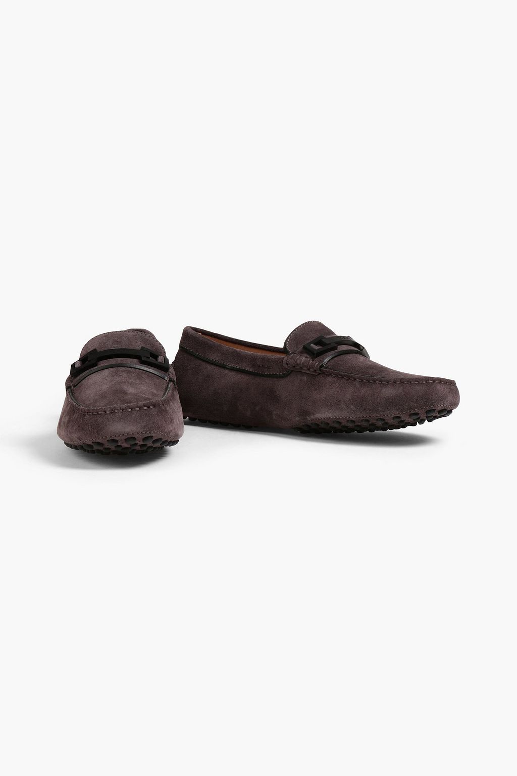 TOD'S Buckle-embellished suede driving shoes