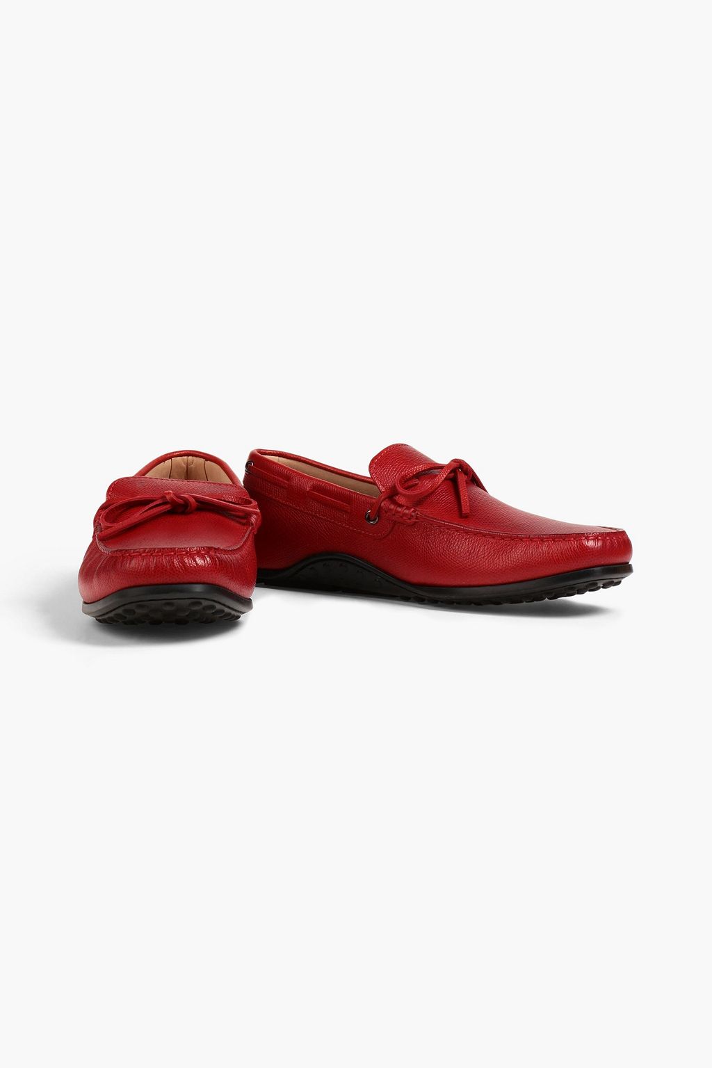 TOD'S Heaven Lacetto pebbled-leather driving shoes