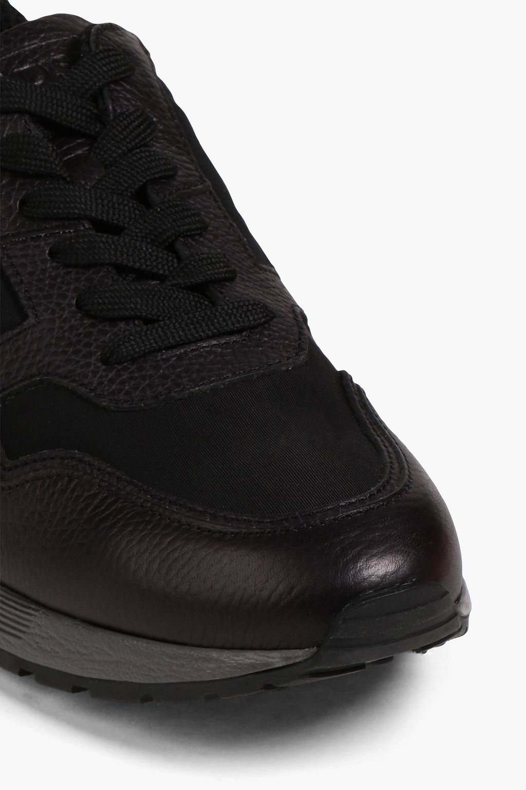 TOD'S Canvas and pebbled-leather sneakers