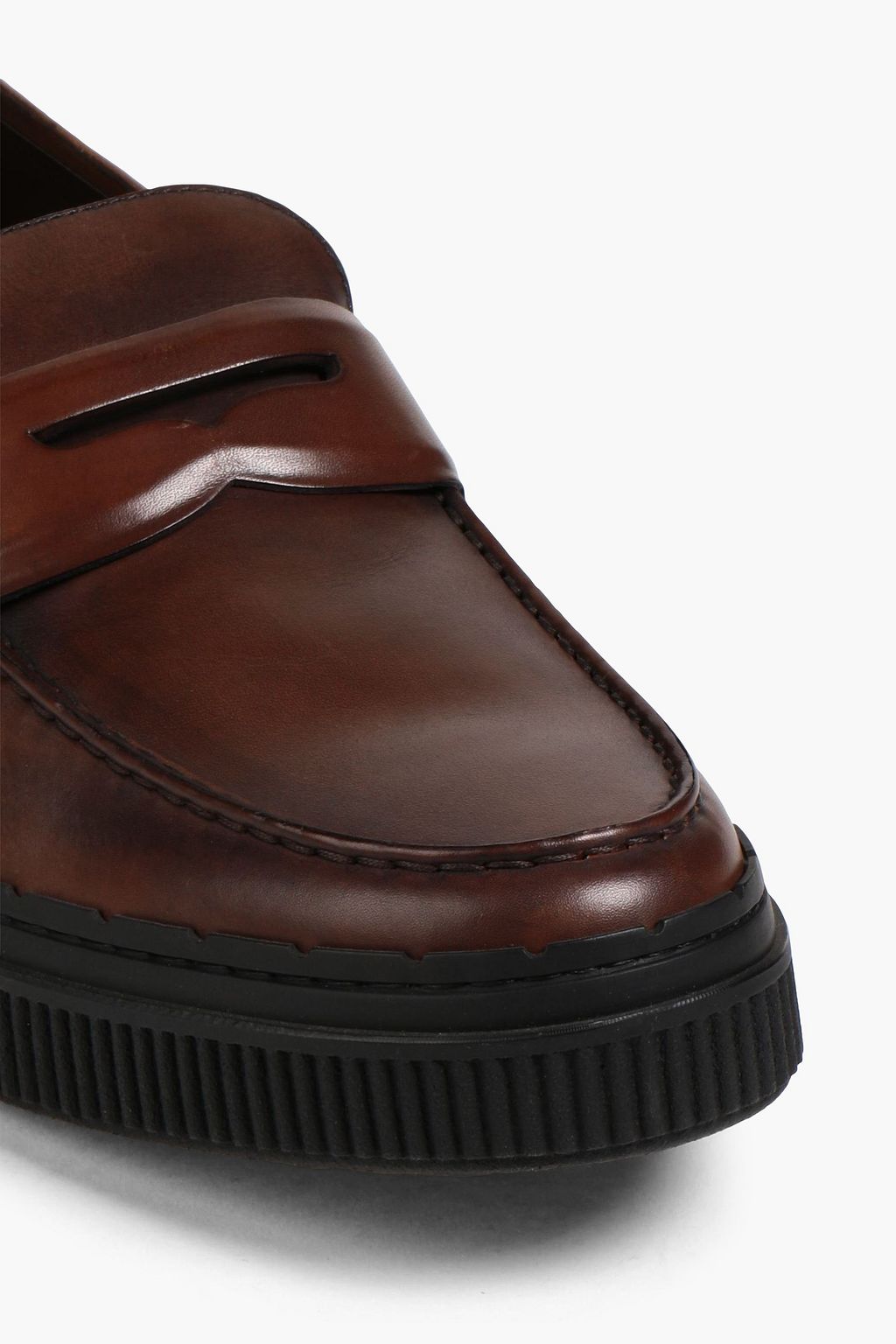 TOD'S Burnished leather penny loafers