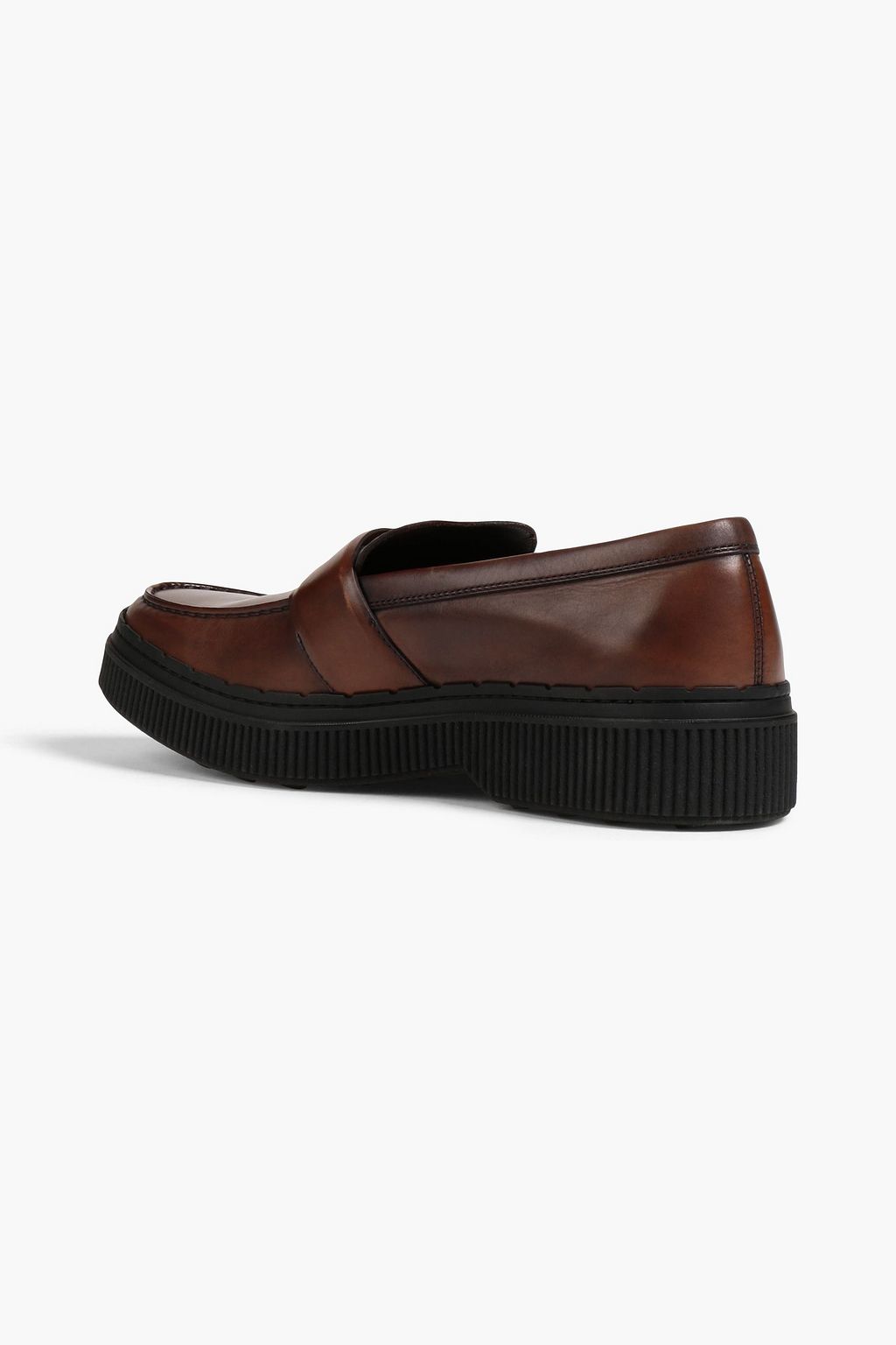 TOD'S Burnished leather penny loafers