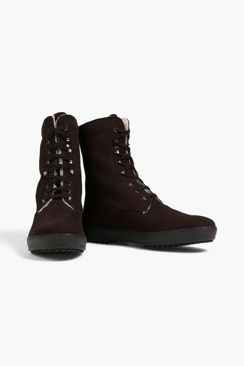 TOD'S Lace-up shearling boots