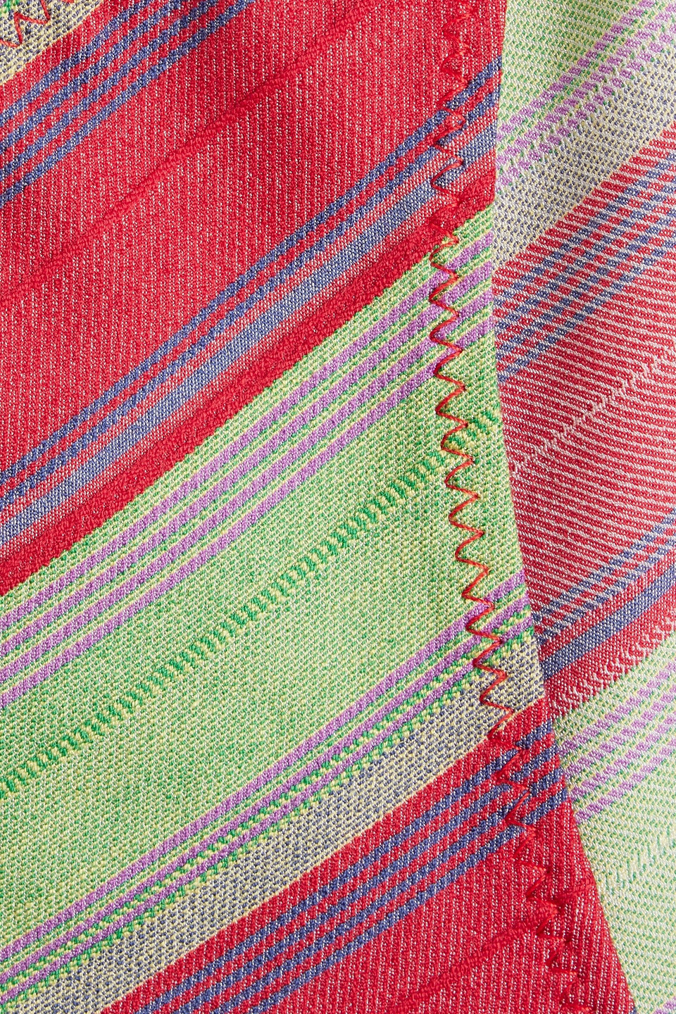 LISA MARIE FERNANDEZ STRIPED COTTON-BLEND TRIANGLE BIKINI 3074457345634638174