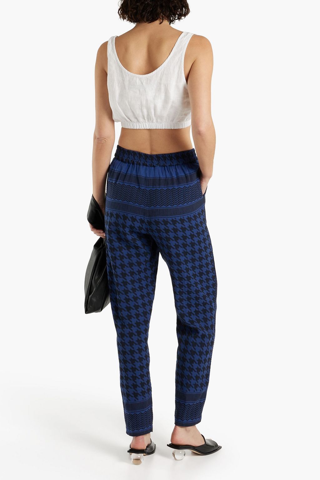 SUMMERY COPENHAGEN Evelyn printed cotton-jacquard tapered pants