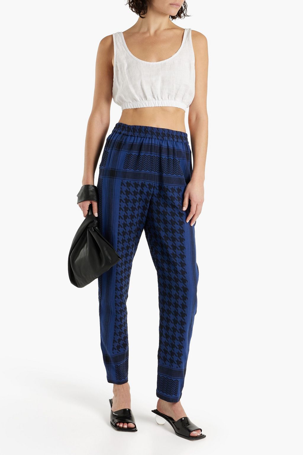 SUMMERY COPENHAGEN Evelyn printed cotton-jacquard tapered pants