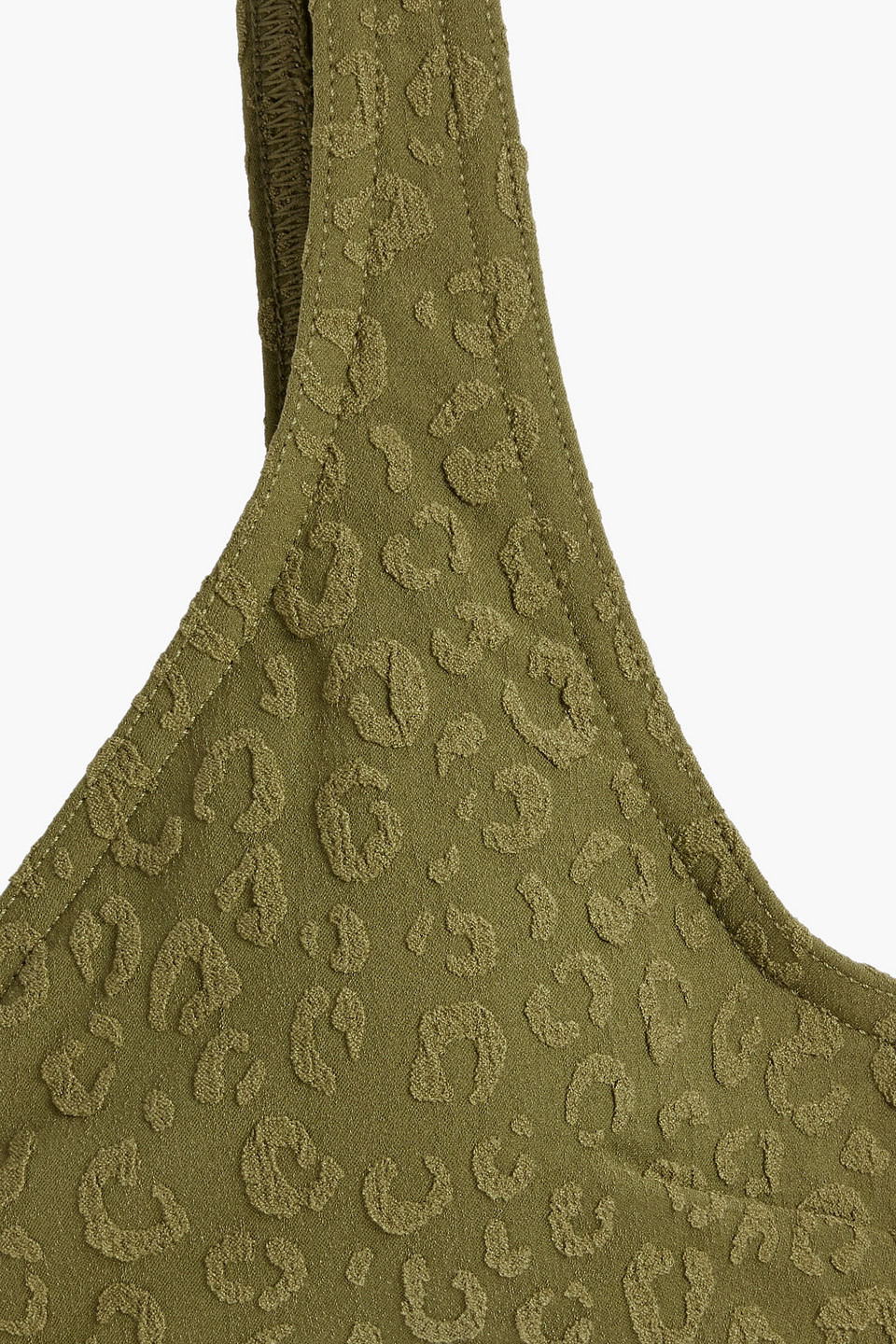 Shop Zimmermann Stretch-jacquard Bikini Top In Army Green