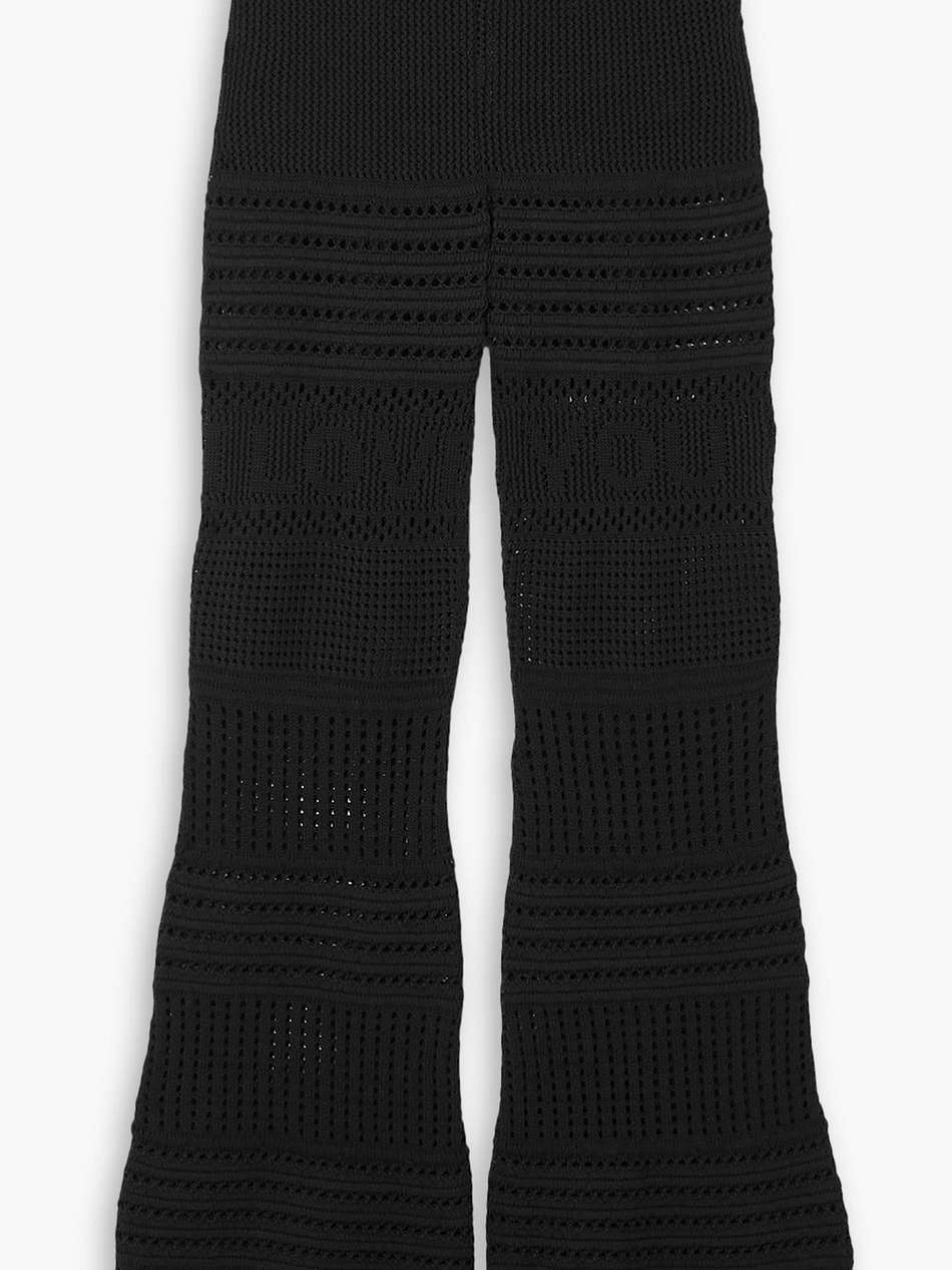 crocheted cotton flared pants