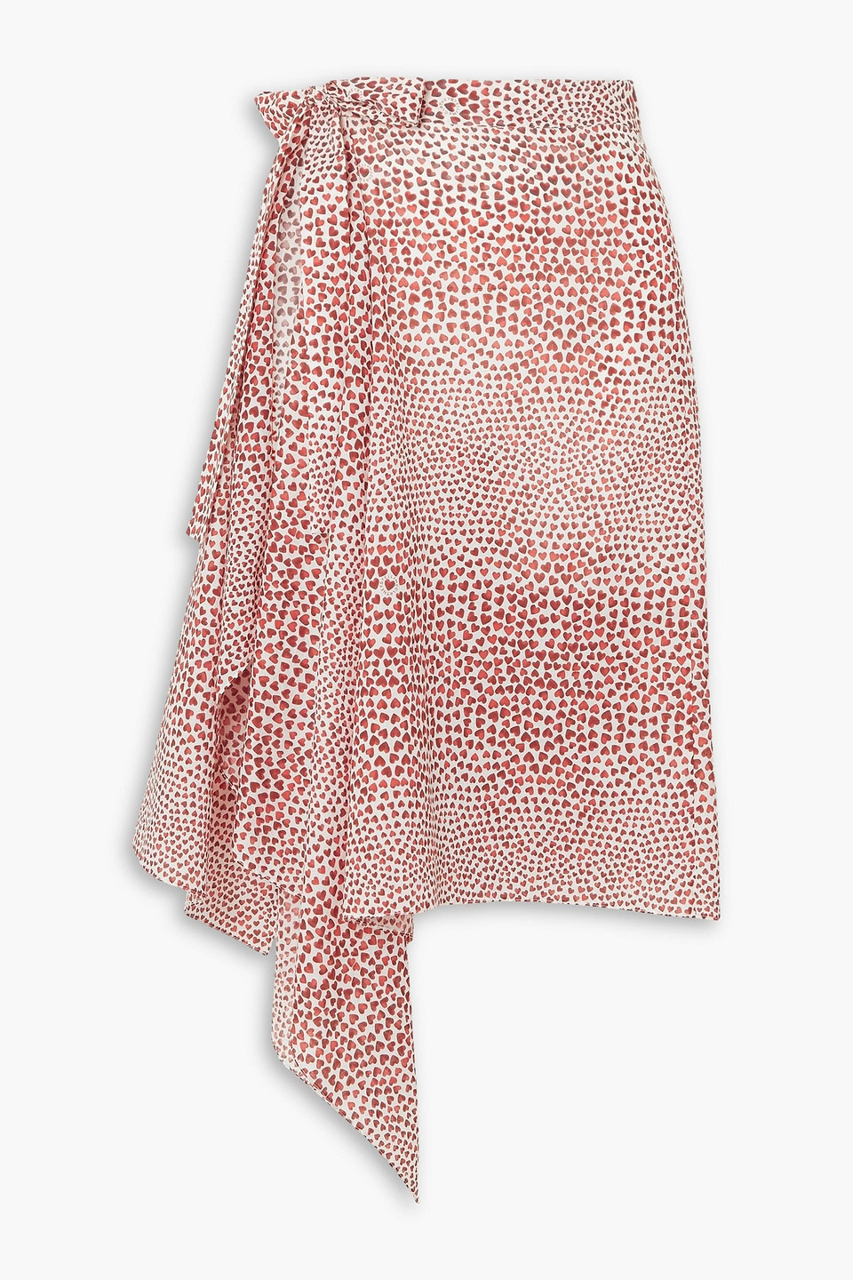 Stella Mccartney Printed Organic Cotton Wrap Skirt In Red