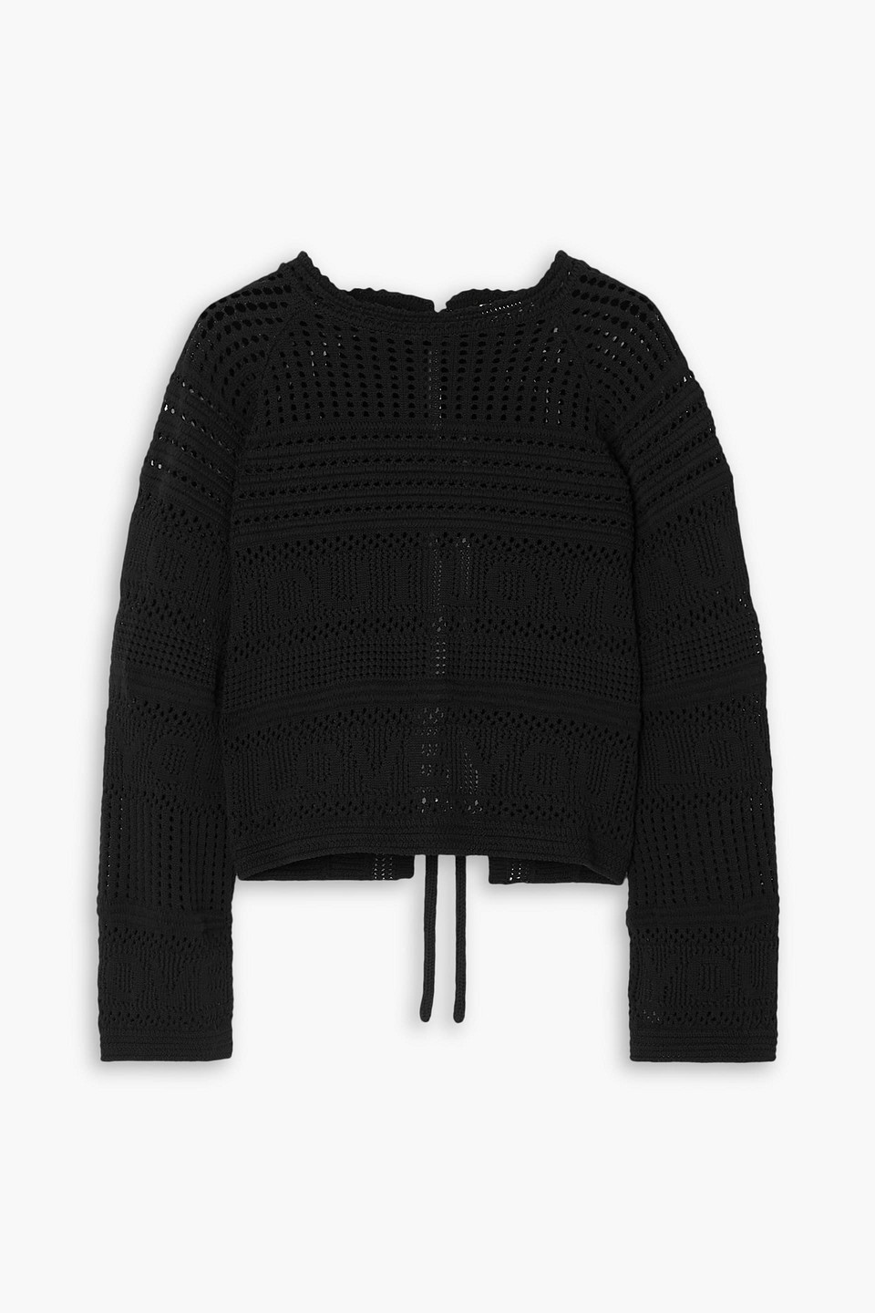 Stella Mccartney Open-back Crocheted Organic Cotton Top In Black