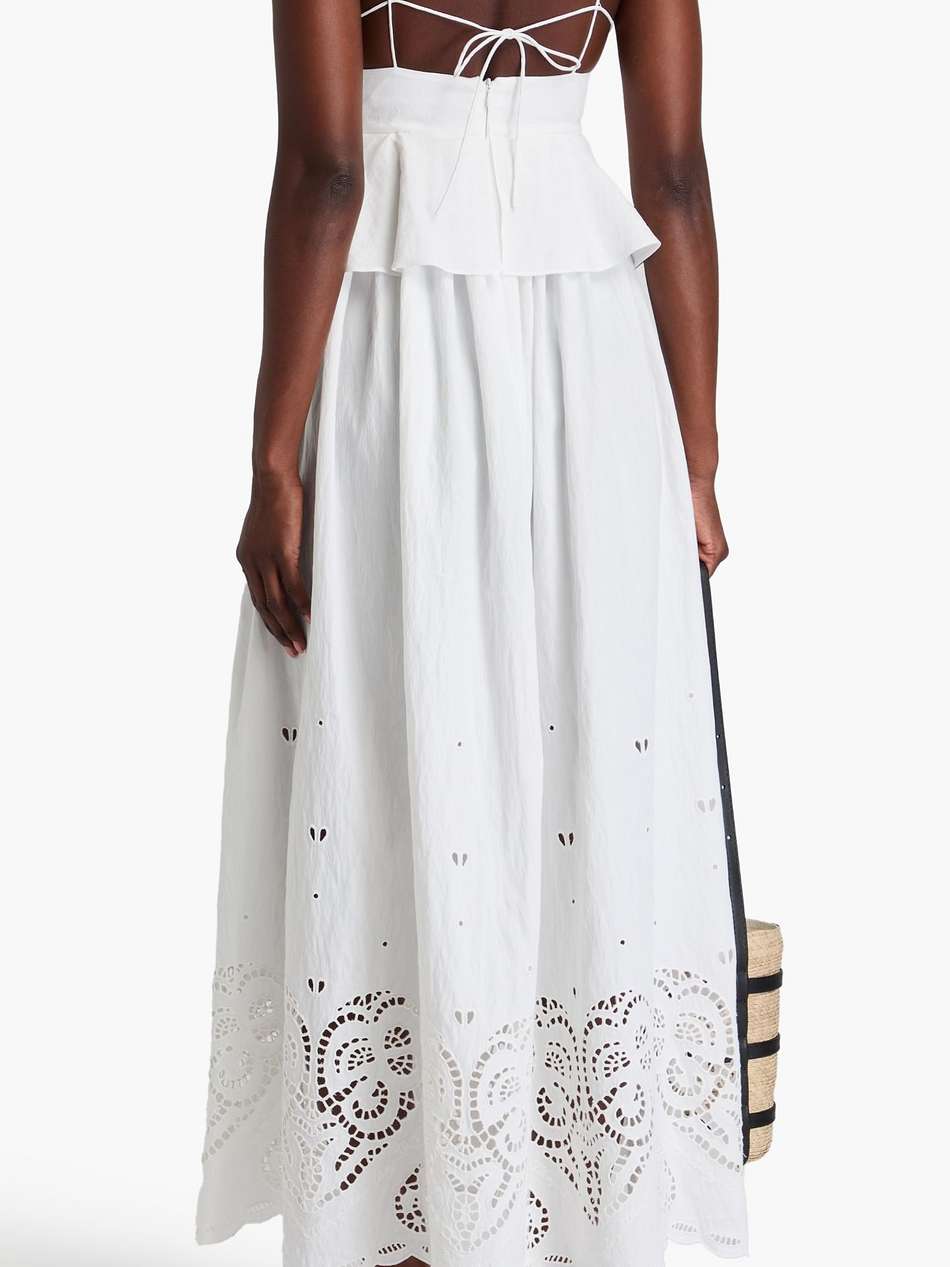 broderie anglaise cotton-blend maxi dress