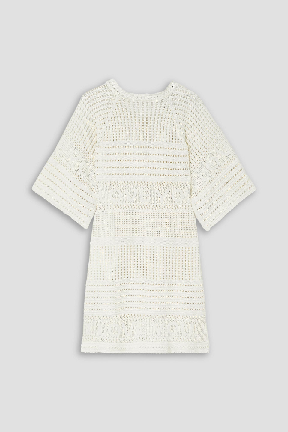 Stella Mccartney Crocheted Organic Cotton Mini Dress In Ivory