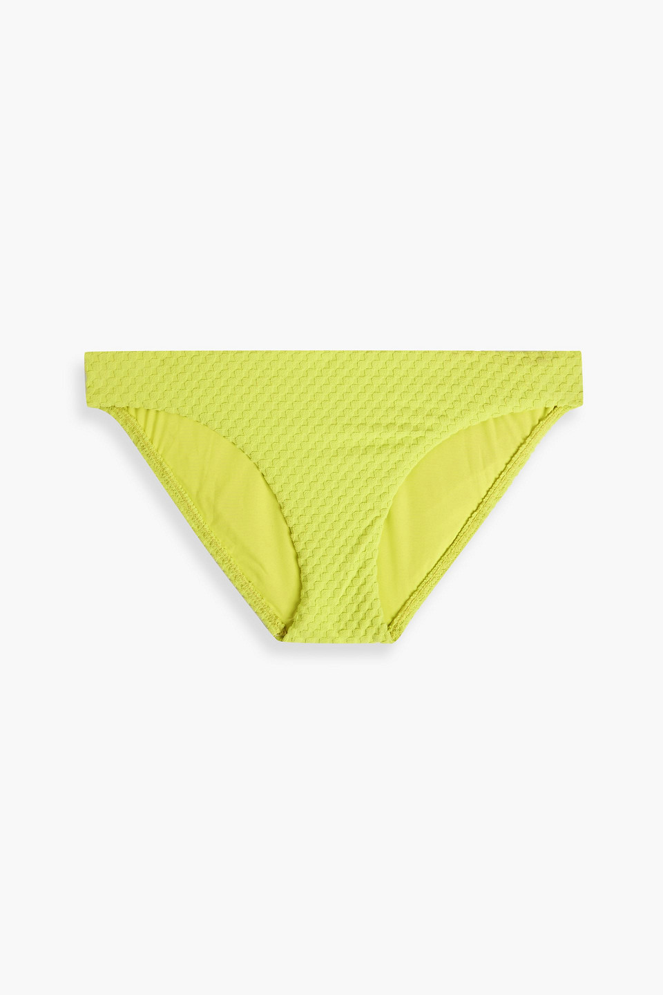 Seafolly Stretch-jacquard Low-rise Bikini Briefs In Chartreuse