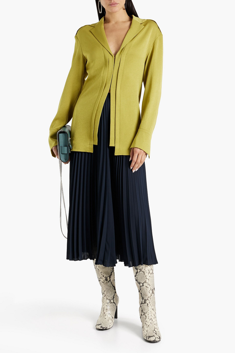 美容/健康 美容機器 Proenza Schouler Hammered Satin Button-down Shirt In Green | ModeSens